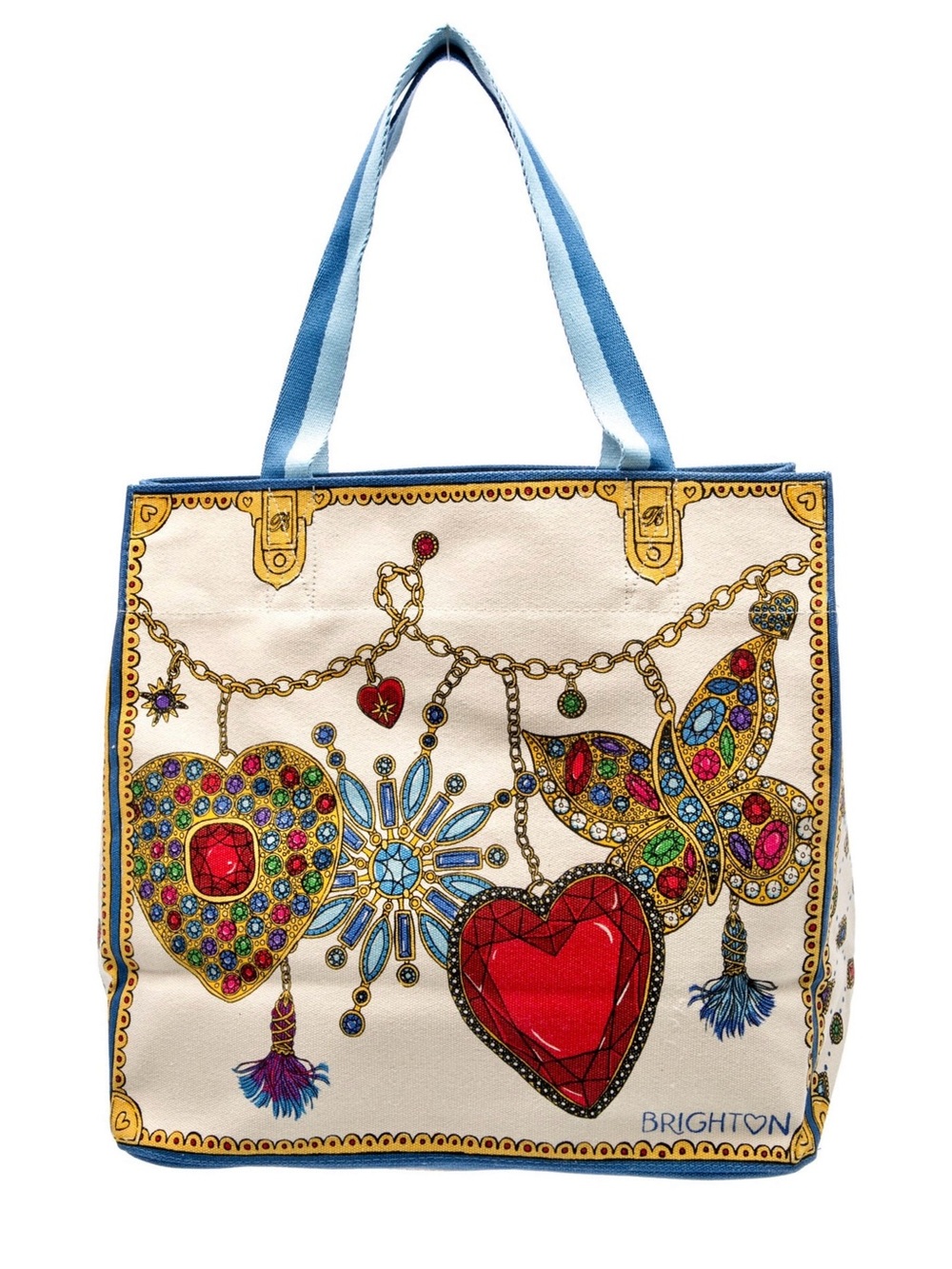Brighton LOVE Glittering Holiday Limited Edition Large Canvas Tote Bag NWT - Picture 4 of 16